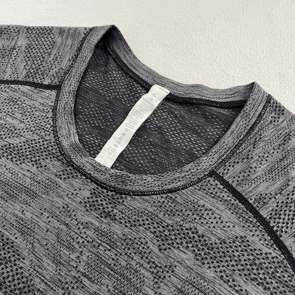 Lululemon Men Black Anchor Gray Camo Mesh Metal Vent Tech Long Sleeve Shirt XL - Picture 4 of 11